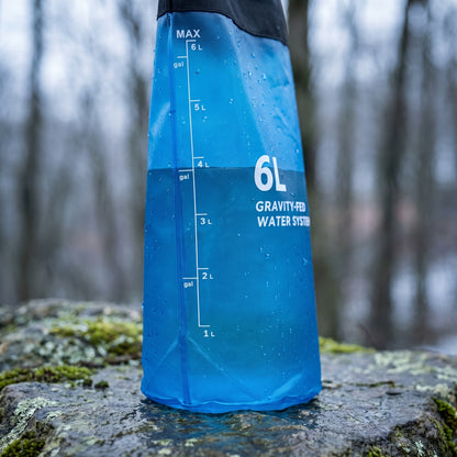 Literskala am gefüllten 6-Liter-Beutel, von 1 Liter bis MAX